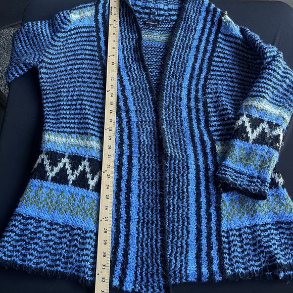 Y2K Notations Womens Cardigan Sweater Extra Large XL Open Front Striped Western - Picture 9 of 10